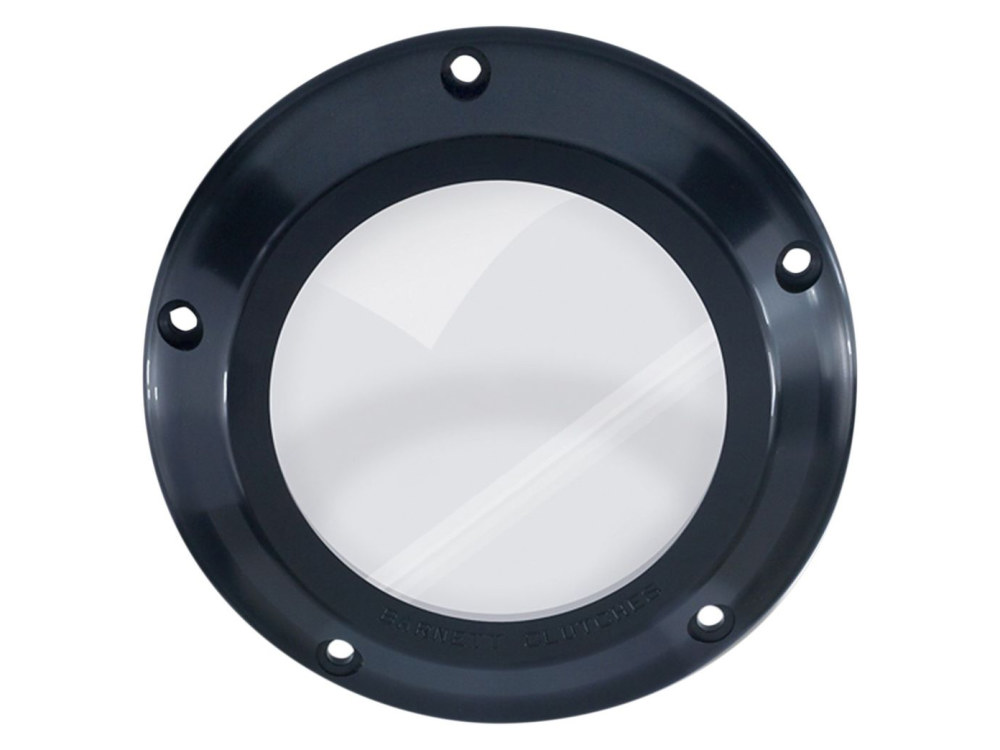 Scorpion Series Clear Derby Cover - Black. Fits Softail 2007-2018, Dyna 2007-2017 & Touring 2007-2015.