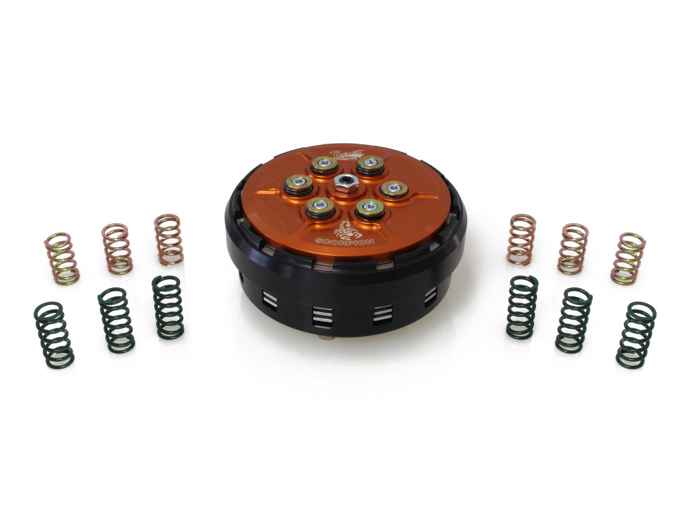 Complete Scorpion Billet Clutch with Basket. Fits 6sp Twin Cam 2007-2017 With Cable Clutch.