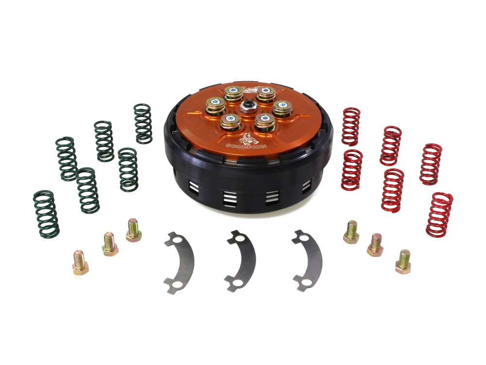 Complete Scorpion Billet Clutch with Basket. Fits Softail 2018up & Touring 2021up With Cable Clutch.