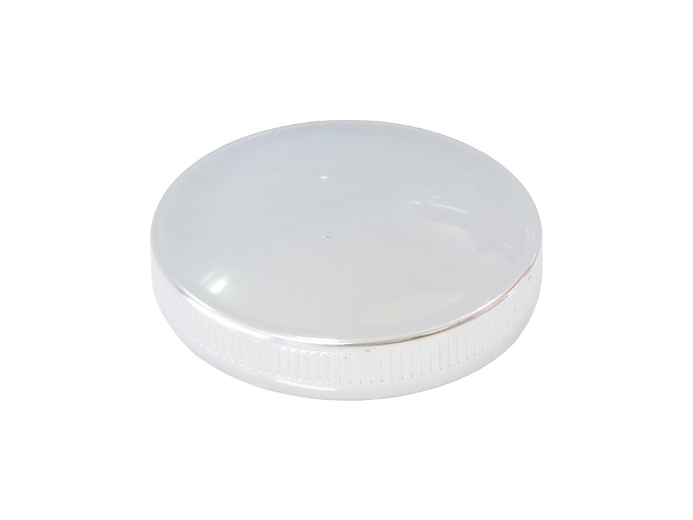 Early Style Right Hand Side Vented Fat Bob Fuel Cap - Chrome. Fits Big Twin 1936-1973 & Sportster 1958-1973.