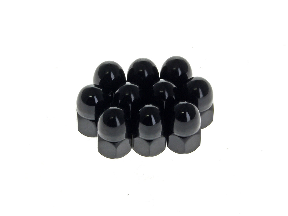 5/16-24 UNF Acorn OEM Style Nuts – Black. Pack of 10. Fits HD Mirror Stems