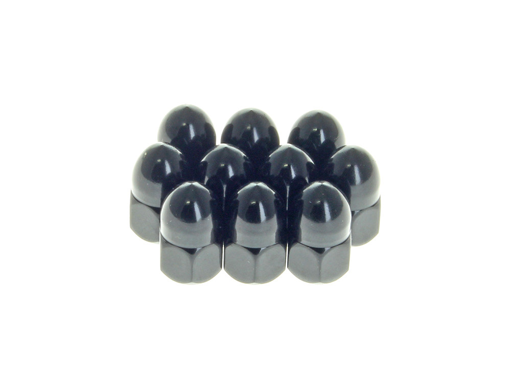 3/8-16 UNC Acorn OEM Style Nuts - Black. Pack of 10