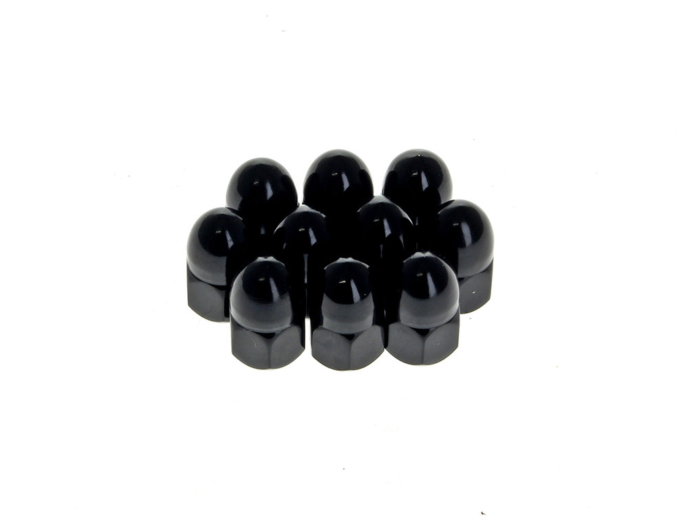 3/8-24 UNF Acorn OEM Style Nuts – Black. Pack of 10