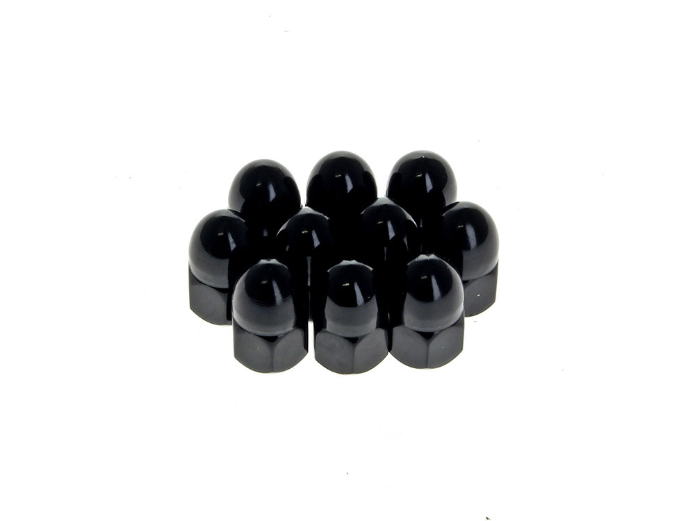 3/8-24 UNF Acorn OEM Style Nuts - Black. Pack of 10