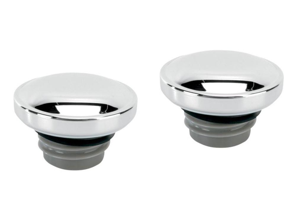 Screw In Fuel Caps - Chrome. Fits H-D 1996up.