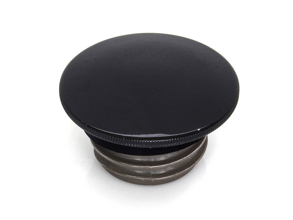 Low Profile Right Hand Vented Screw-In Fuel Cap - Gloss Black. Fits H-D 1996up.