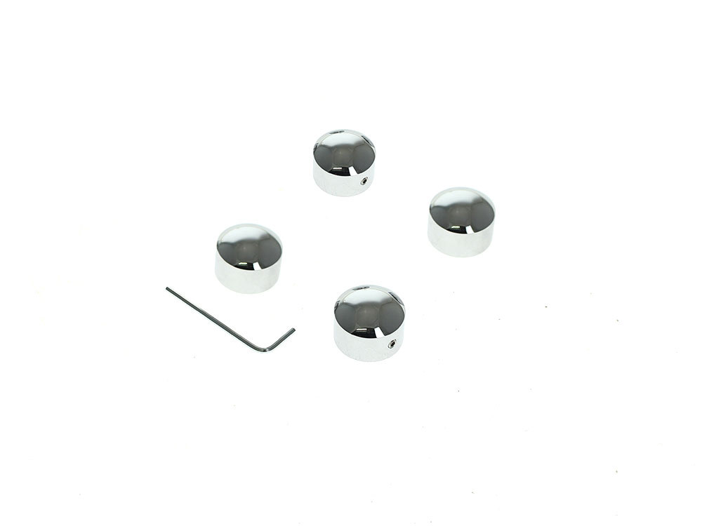 Smooth Head Bolt Covers - Chrome. Fits Big Twin 1985-2017 & Sportster 1986-2021.