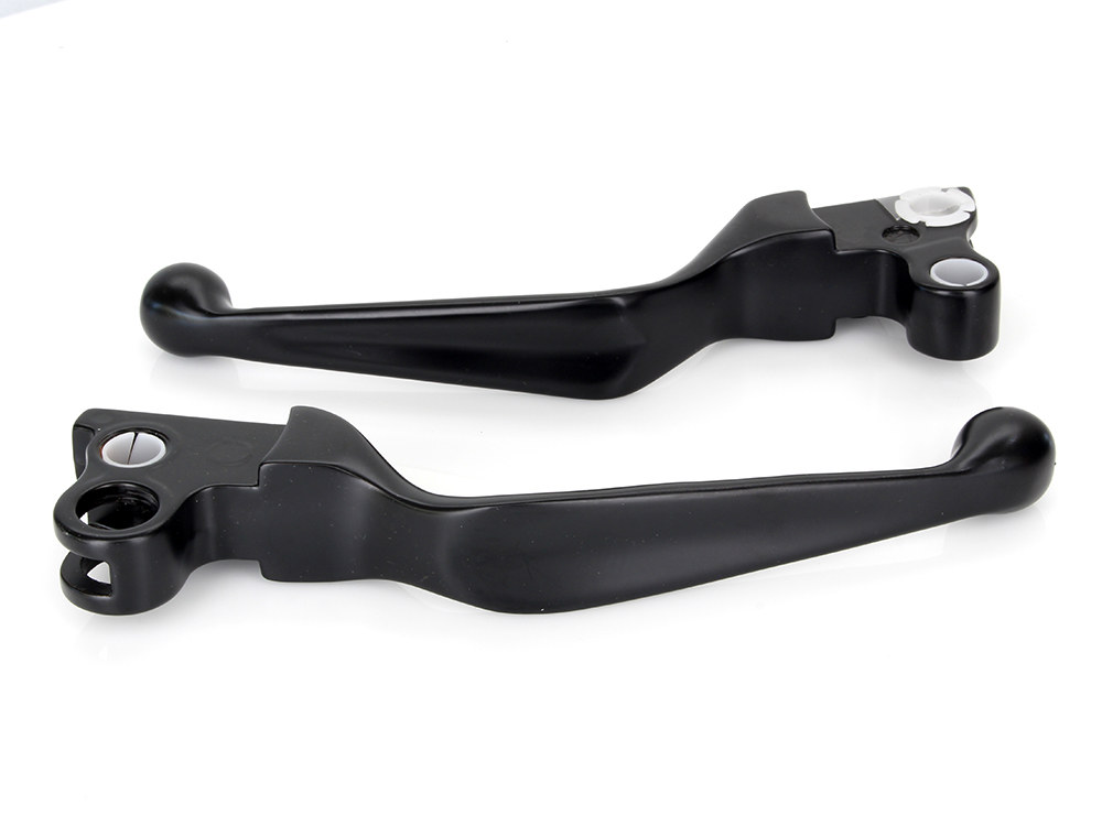 Wide Style Hand Levers - Black. Fits H-D 1982-1995.