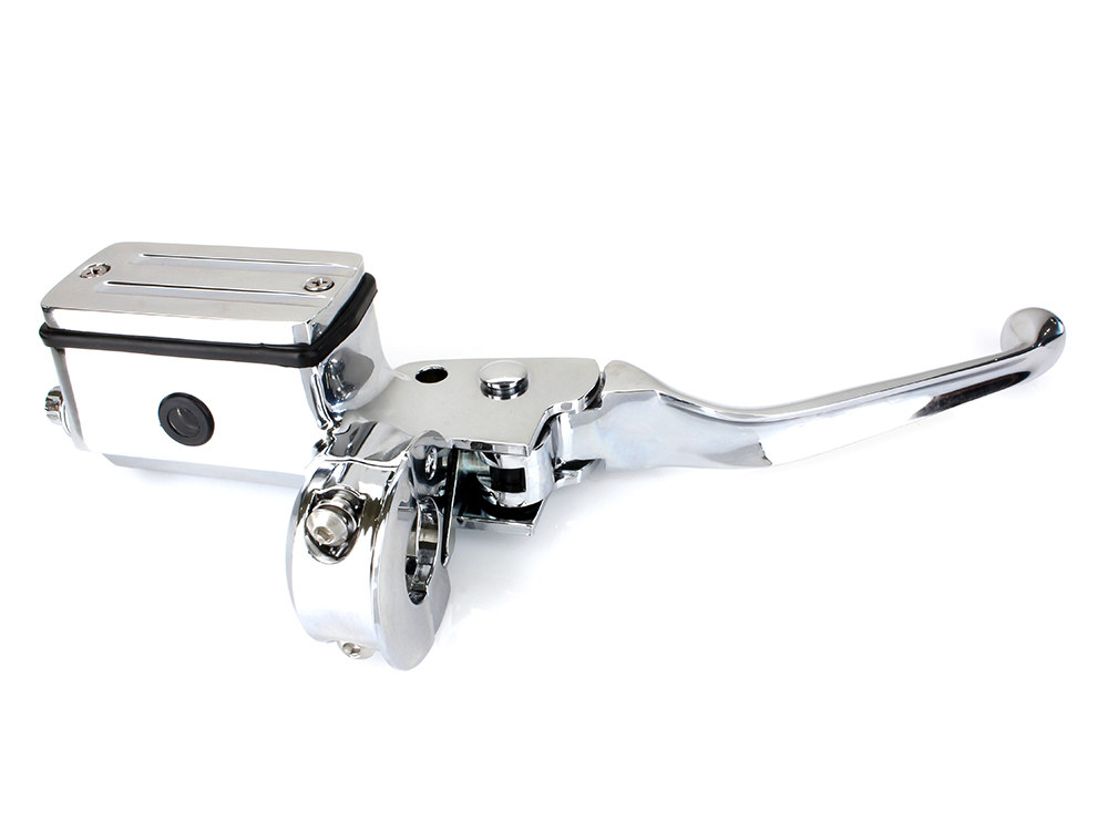 Front Brake Master Cylinder - Chrome. Fits Big Twin & Sportster 1982-1995 Models with Single Disc Rotor.