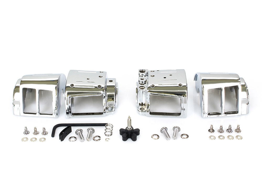 Switch Housings – Chrome. Fits Big Twin & Sportster 1982-1995.