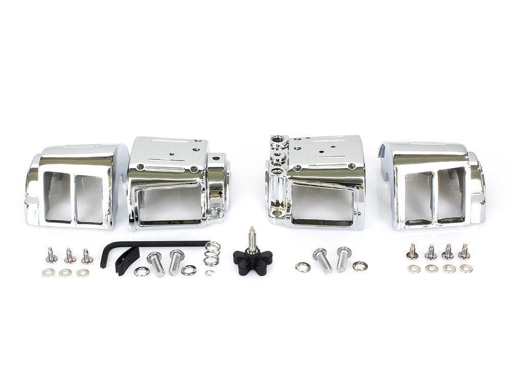 Switch Housings - Chrome. Fits Big Twin & Sportster 1982-1995.