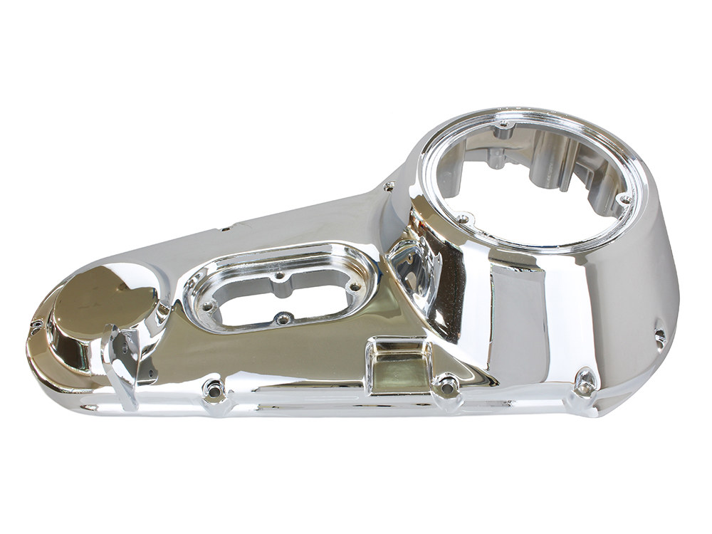 Outer Primary Cover with Running Board Lugs - Chrome. Fits 4Spd FLH 1970-1984