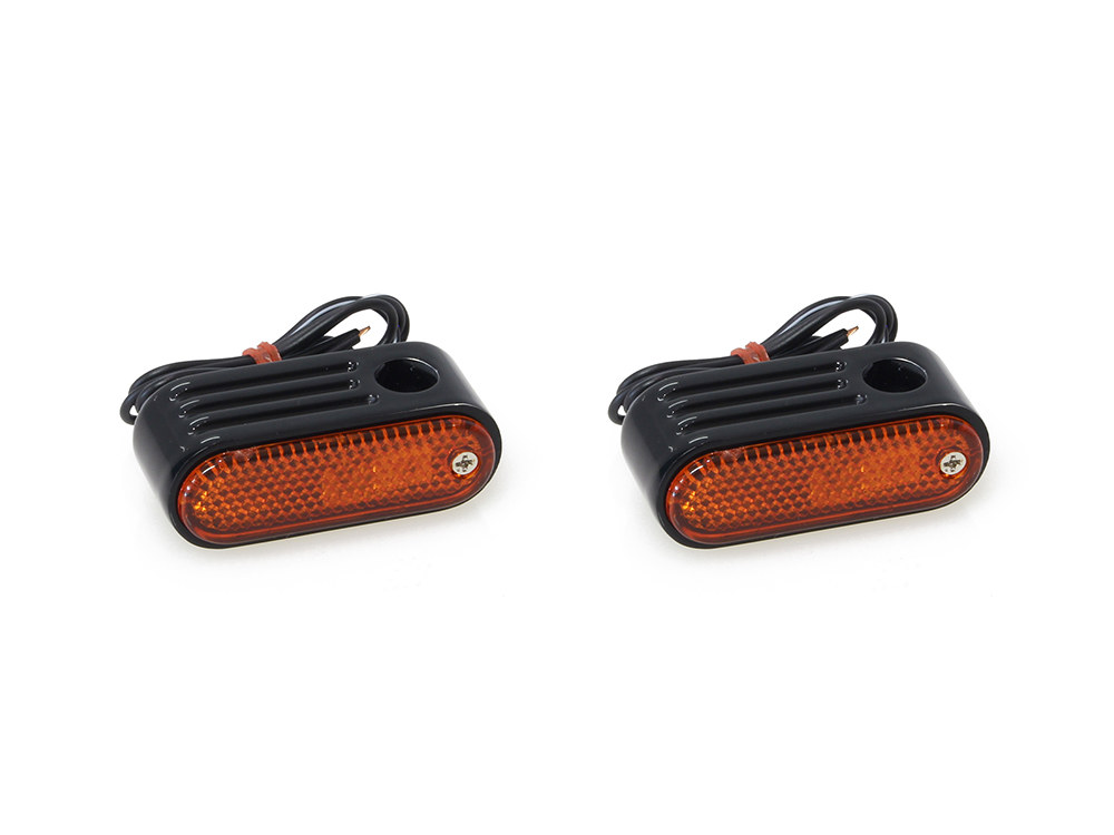Doss Marker Turn Signal with Amber Lens & 5/16in. Mounting Hole - Gloss Black.