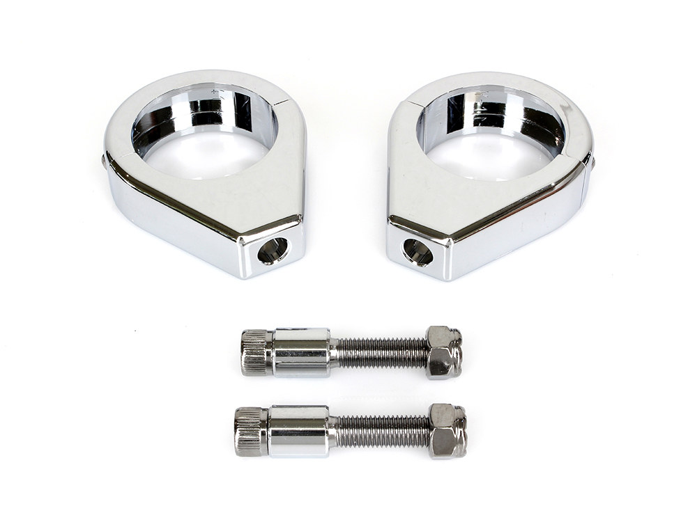 41mm Forks Turn Signal Clamps – Chrome.