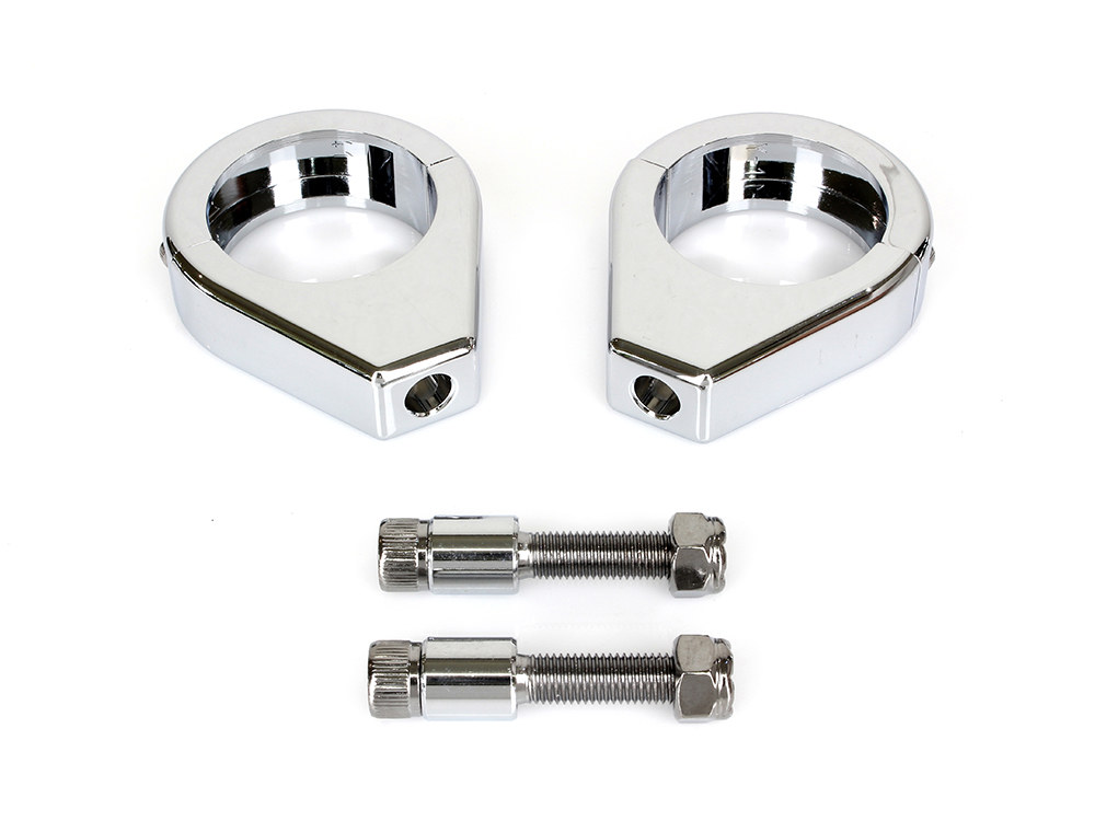 41mm Forks Turn Signal Clamps - Chrome.