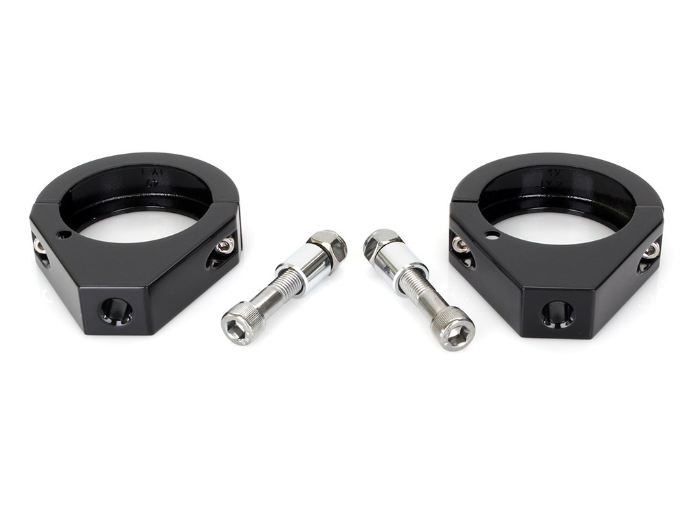 49mm Forks Turn Signal Clamps – Black.