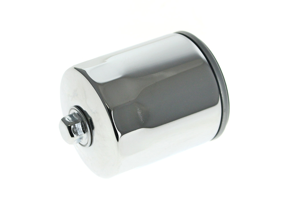 Rollies Speed Shop Oil Filter with Hex Nut & Magnetic Ring - Chrome. Fits Twin Cam 1999-2017