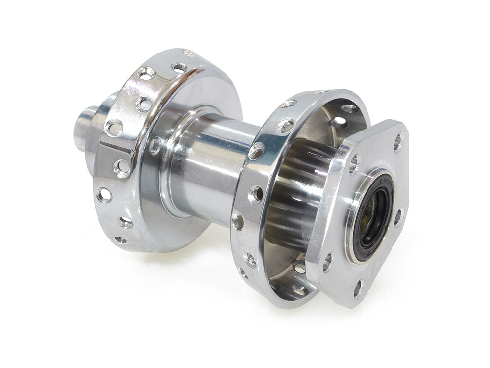 Front Wheel Hub - Chrome. Fits Softail 1984-1999, FXWG 1984-1986 & Dyna Wide Glide 1993-1999 Models.