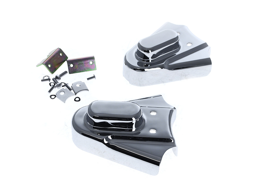 Rollies Speed Shop Rear Axle Covers - Chrome. Fits Softail 1986-2007