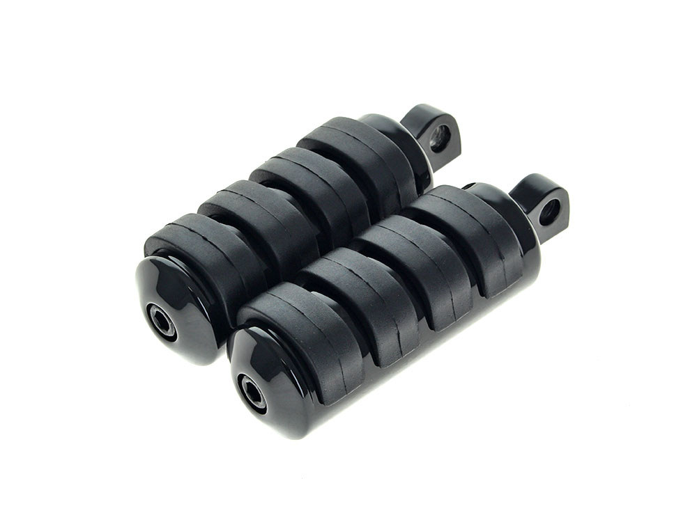 Comfort Iso Style Large Footpegs with Male Mounts - Black