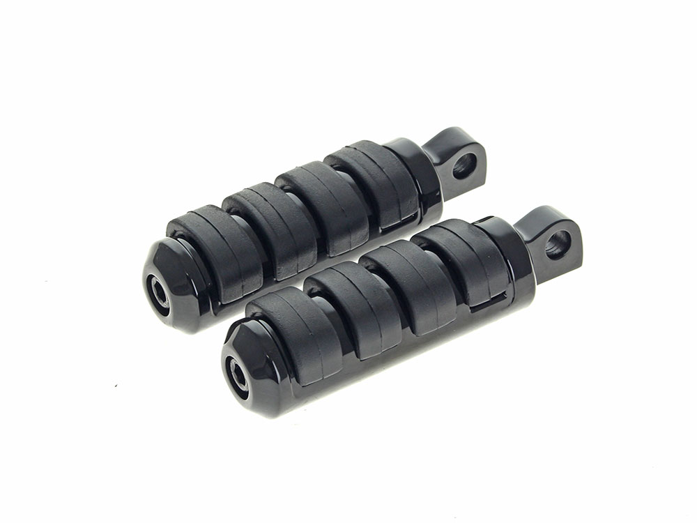 Rollies Speed Shop Comfort Iso Style Small Footpegs with Male Mounts – Black