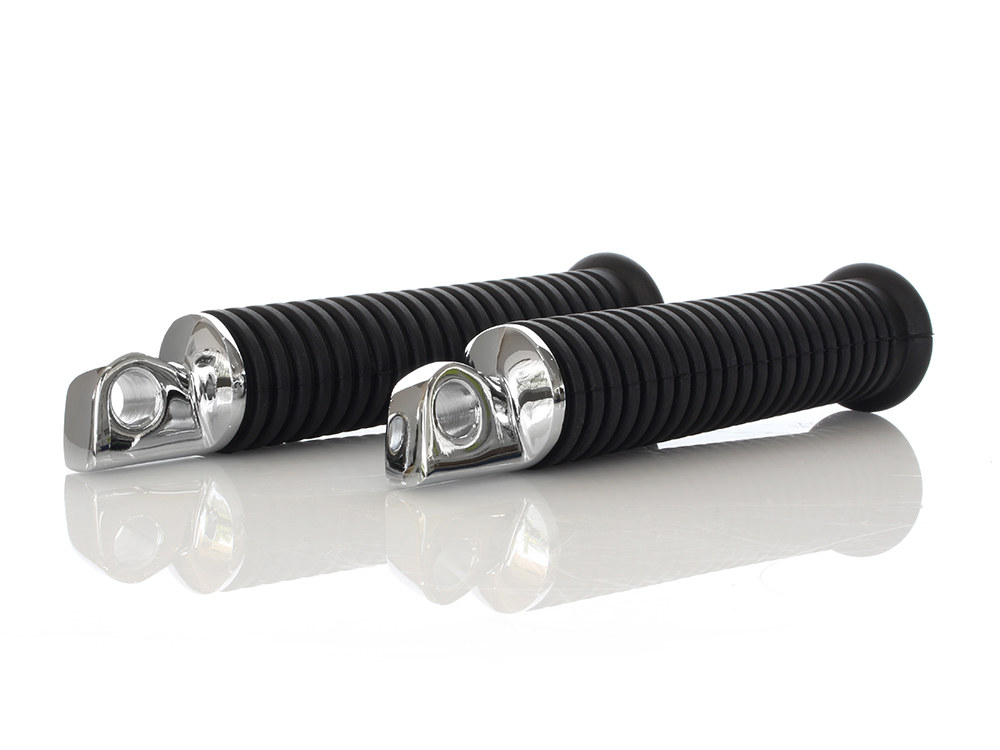 Extended Footpegs with Black Rubber & Male Mount.