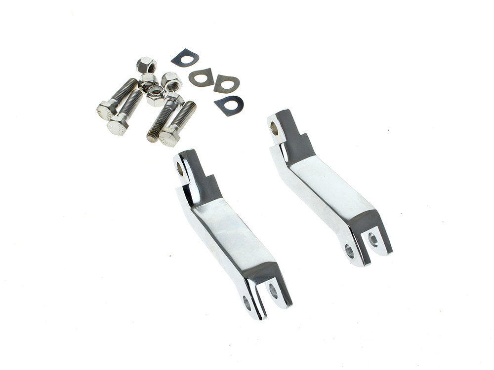 3-1/2in. Male Footpeg Extensions – Chrome. Fits Softail & Dyna Models with Forward Controls