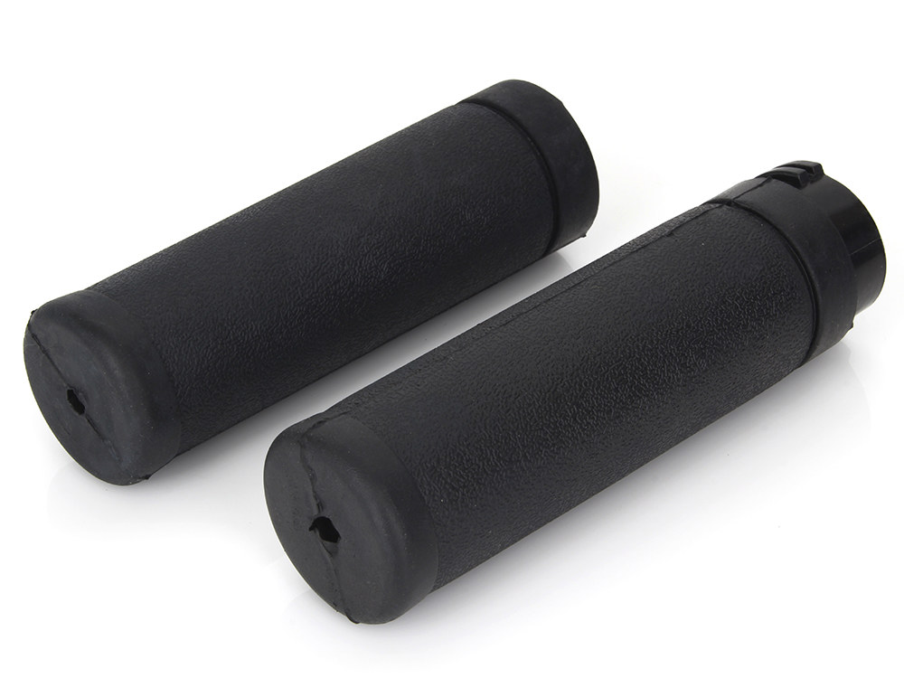 OEM Style Handgrips with Black Rubber. Fits H-D with Throttle Cable.