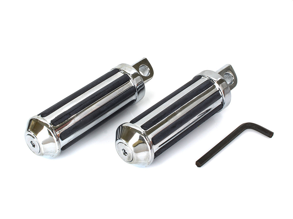 Small Rail Style Footpegs with Male Mount – Chrome.