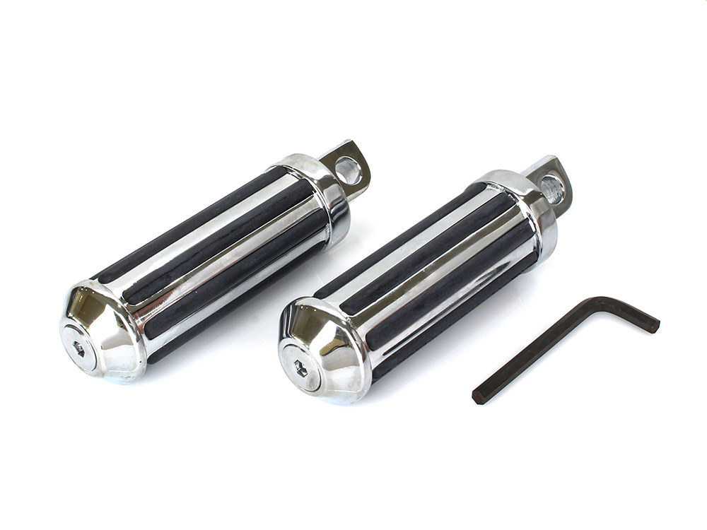 Small Rail Style Footpegs with Male Mount - Chrome.