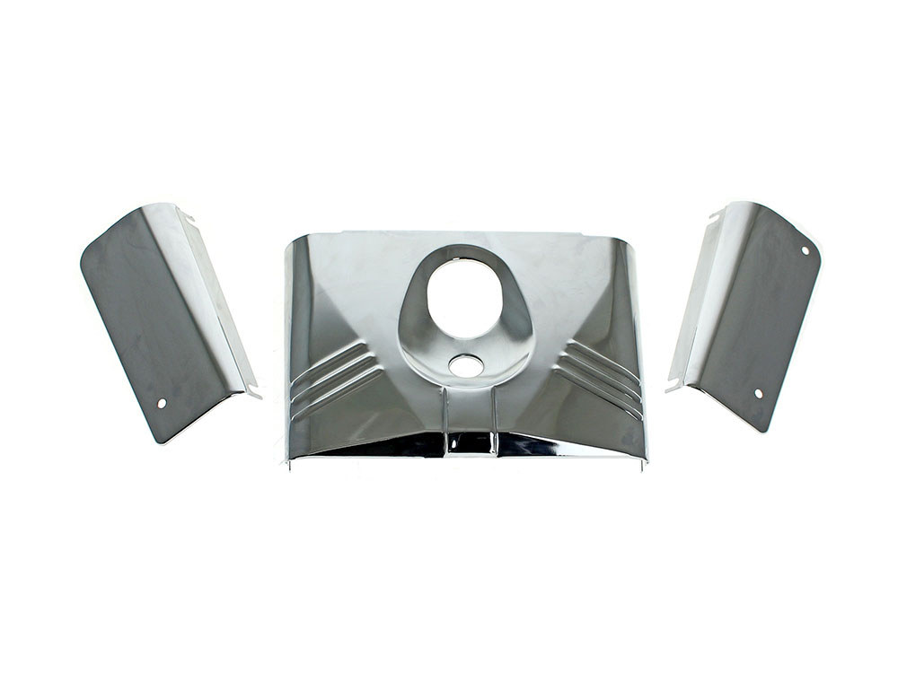 Headlight Tins - Chrome. Fits FL Softail 1986-2017.