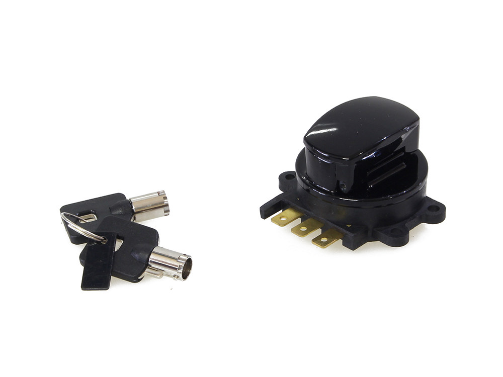 Ignition Switch - Gloss Black. Fits Softail 1996-2002, Road King 1994-2002 & Dyna Wide Glide 1993-2002.