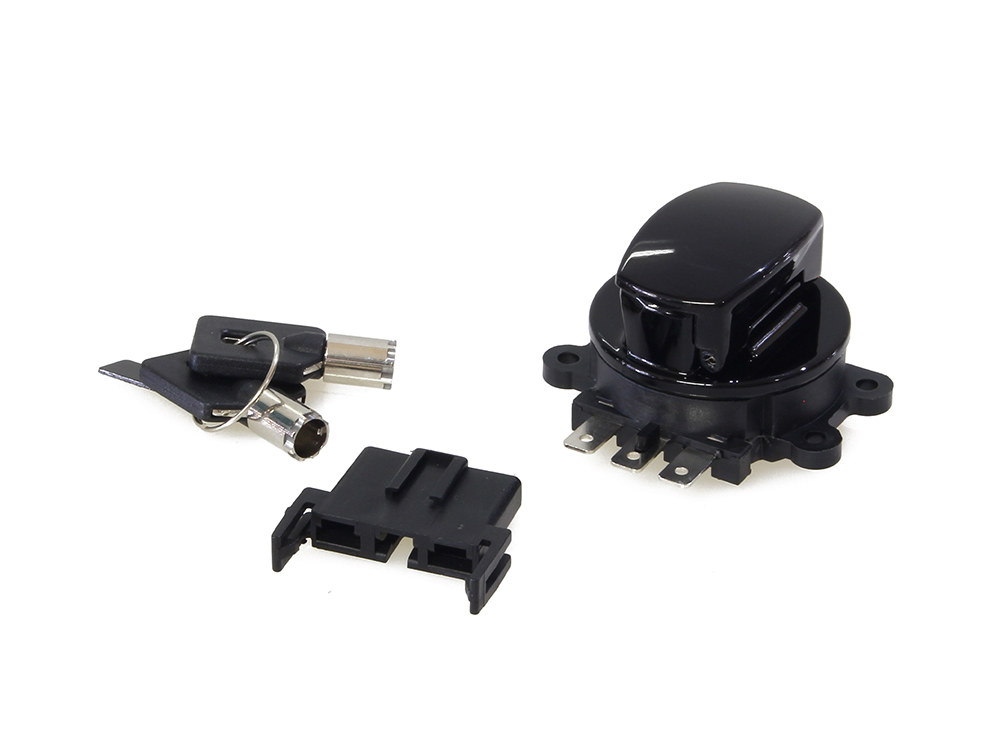 Ignition Switch - Gloss Black. Fits Softail 2003-2010, Road King 2003-2013 & Dyna Wide Glide 2003-2011.