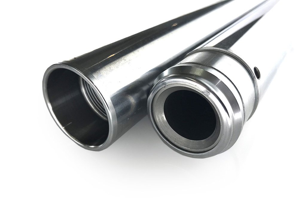 Hard Chrome Fork Tubes. +2in. Oversize. Fits Softail 1984-1999, Dyna Wide Glide 1993-1999 & FXWG 1984-1986.