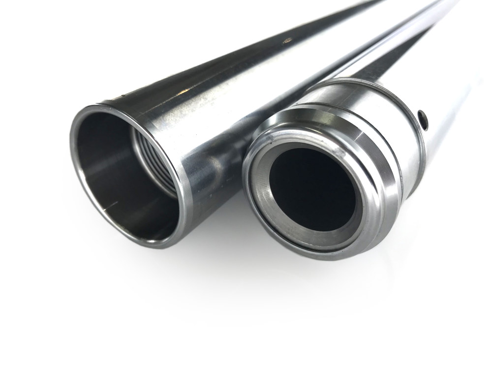 Hard Chrome Fork Tubes. Stock Length. Fits Softail 1984-1999, Dyna Wide Glide 1993-1999 & FXWG 1984-1986.