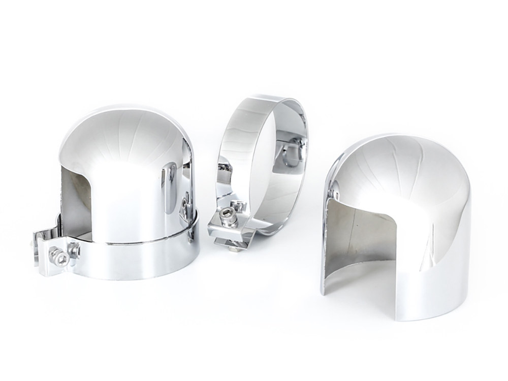 Upper Shock Covers - Chrome. Fits Big Twin 1958-1984 & Sportster 1952-1978.