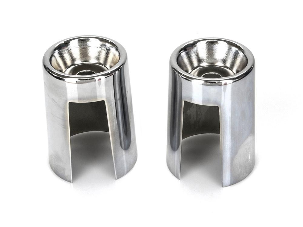 Upper Shock Covers – Chrome. Fits 4Spd Big Twin 1958-1986 & Sportster 1965-1974.