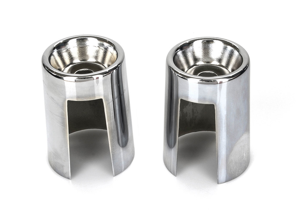 Upper Shock Covers - Chrome. Fits 4Spd Big Twin 1958-1986 & Sportster 1965-1974.