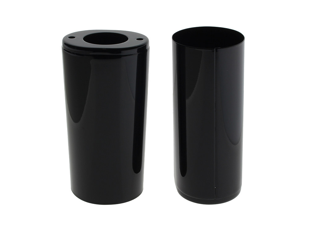 Standard Length Slider Covers - Gloss Black. Fits FL Softail 1986-2017, Touring 1980-2013 & 4Spd FL 1948-1984.