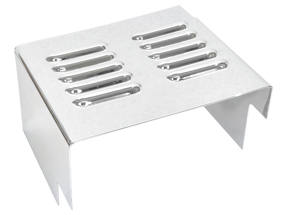 Louvered Battery Side Cover - Chrome. Fits FX 1973-1986 & Sportster 1982-2003.