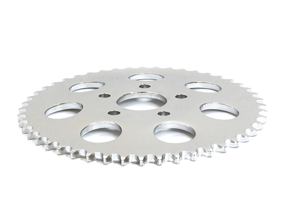 48 Tooth, 6mm Offset Steel Rear Chain Sprocket – Chrome. Fits Big Twin 1973-1999 & Sportster 1979-1981.
