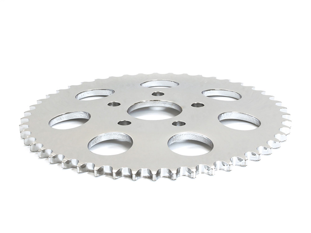 48 Tooth, 6mm Offset Steel Rear Chain Sprocket - Chrome. Fits Big Twin 1973-1999 & Sportster 1979-1981.