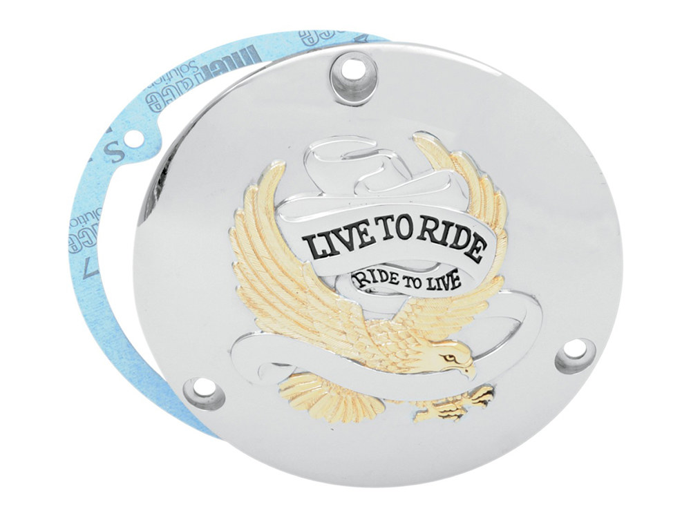 Live-to-Ride Derby Cover - Gold. Fits Big Twin 1970-1998.