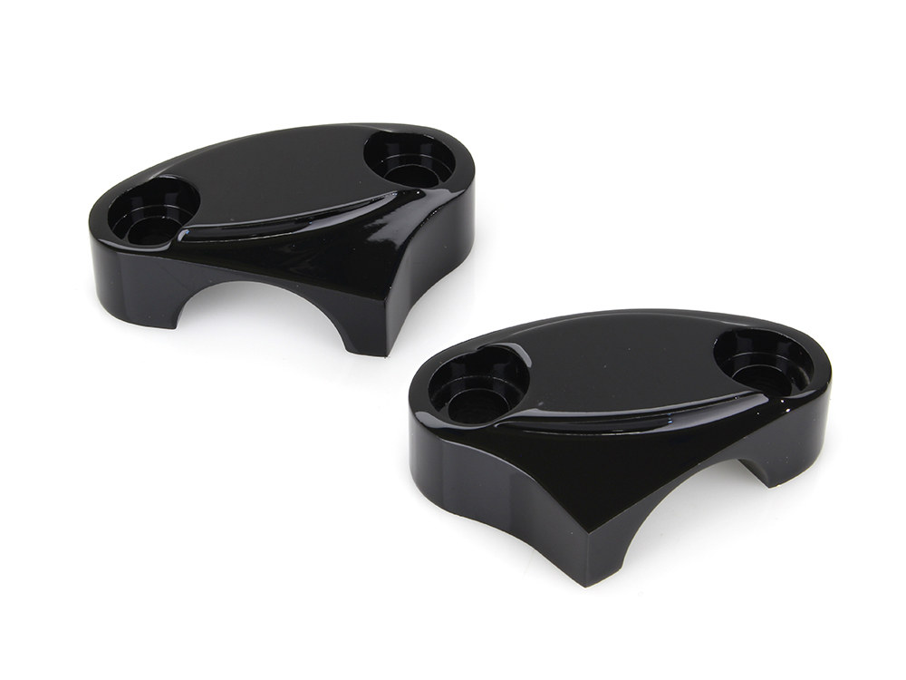 2 Piece Handle Bar Top Riser Clamps - Black.