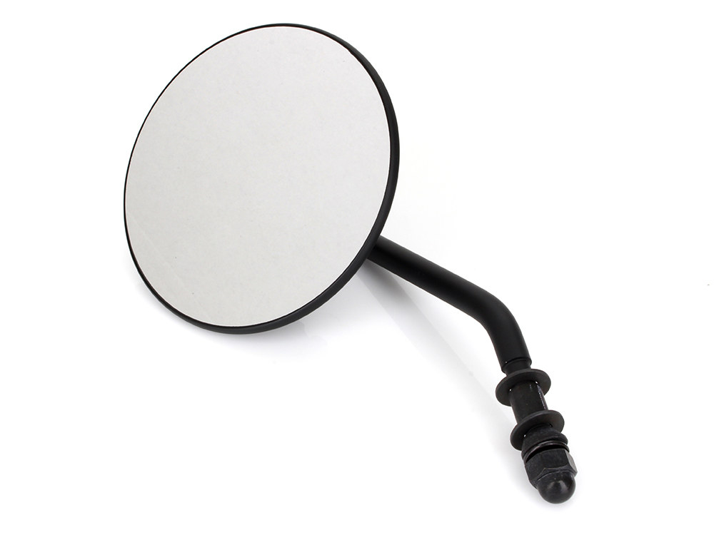 4in. Round Mirror with Short Stem - Black. Fits Left.