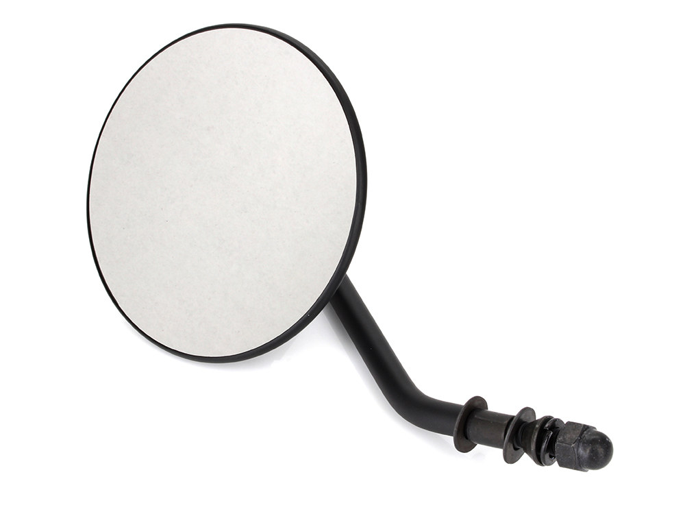 4in. Round Mirror with Short Stem - Black. Fits Right.