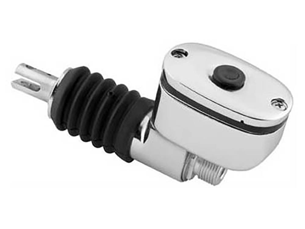 Rear Brake Master Cylinder - Chrome. Fits Softail 2000-2017 & Touring 2000-2007.
