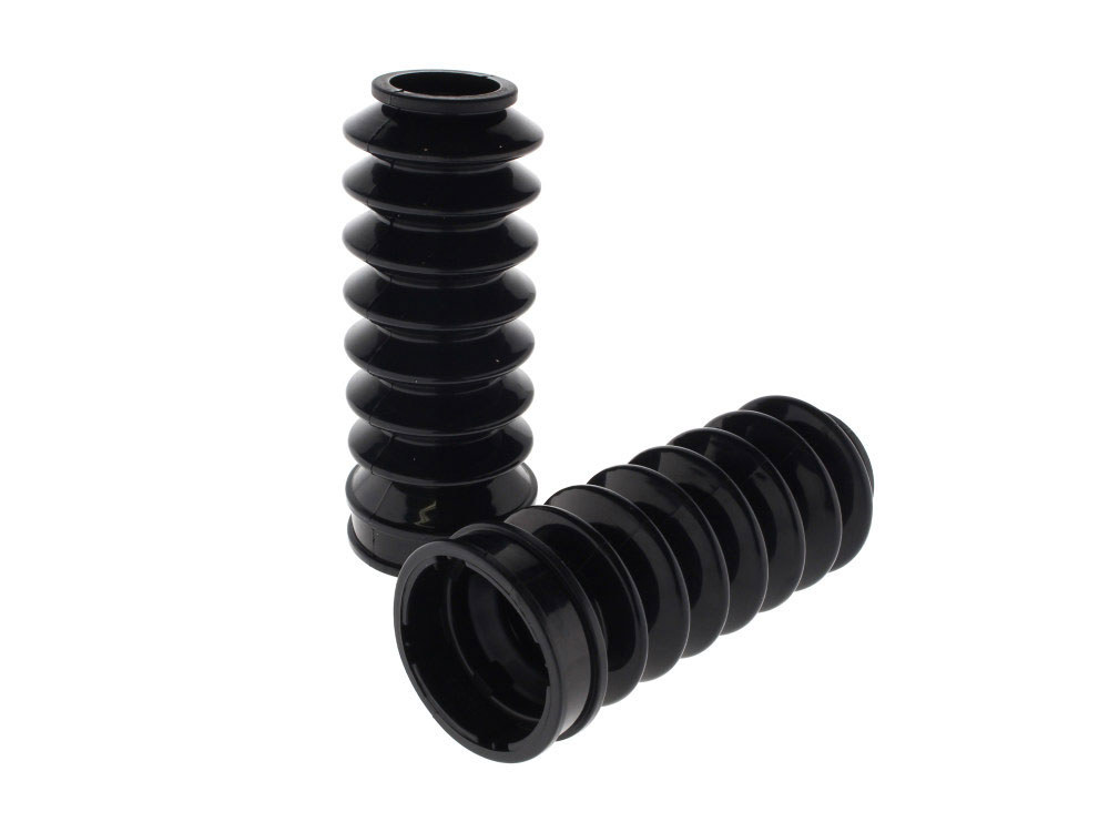 39mm Rubber Fork Boot Gaiters - Black. Fits Dyna 1991-2005, FXR 1987-1994 & Most Sportster 1987-2021