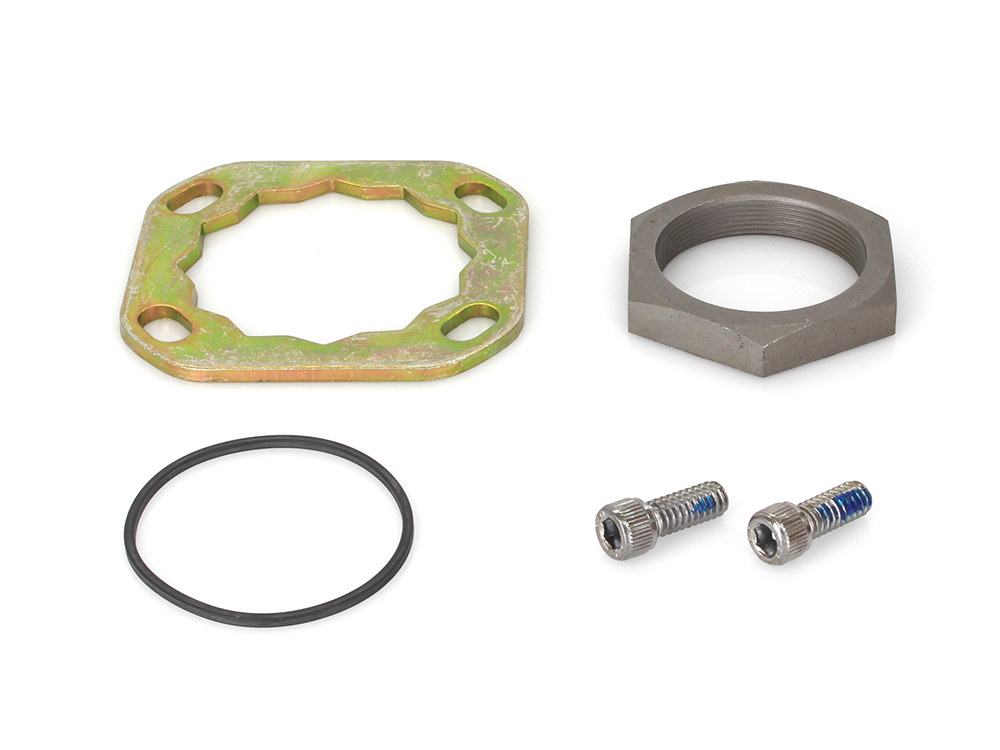 Transmission Pulley Nut Lock Plate Kit. Fits FXR 1991-1994, Touring 1991-2006, Softail 1991-2006, Dyna 1991-2005 & Sportster 1992-2021