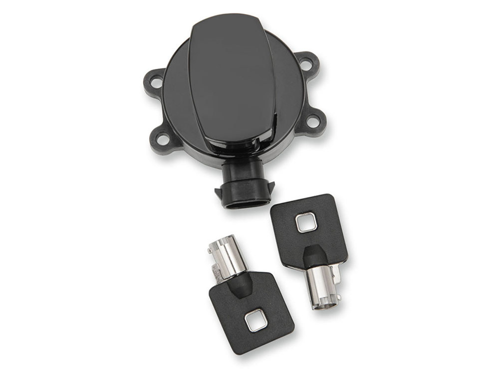 Ignition Switch – Gloss Black. Fits Softail 2011-2017, Road King 2014up & Most Dyna Models 2012-2017.